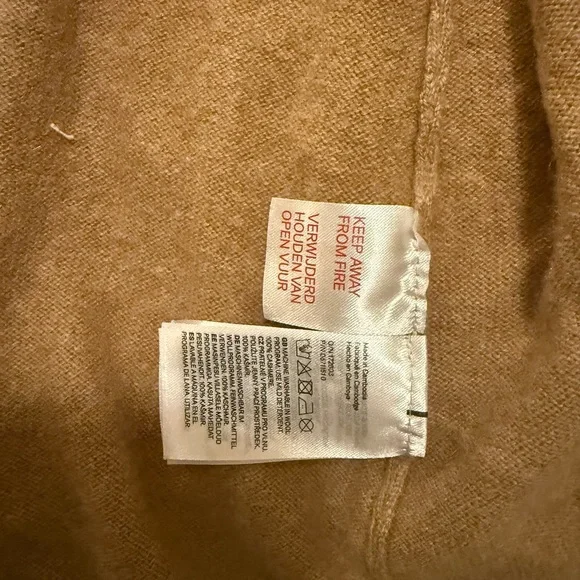 H&M cashmere Camel Tan kimono wrap belt cardigan M New - Picture 3 of 7